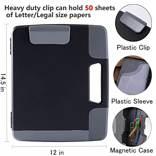 Heavy Duty Clipboard with Storage Case, Portable Handle Clipboard
