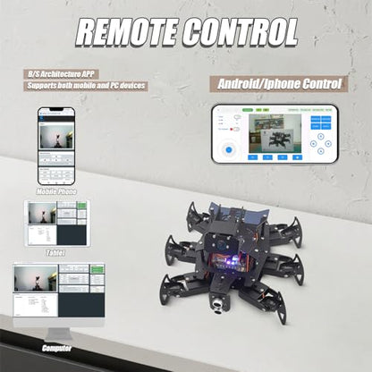Adeept Ultimate RaspClaws Hexapod Spider Robot Kits for RPi 5/4B/3B/3B+