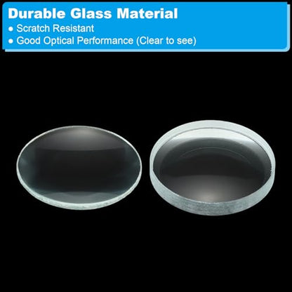 PATIKIL Convex Lens, 100-100mm Focal Length 40mm (1.57") Diameter Round Glass Magnifying Telescope Lens Trial Set Ground Edge for Lab Physics Class Optics, 4 Pcs - size: 100/-100mm FL, 40mm Dia.
