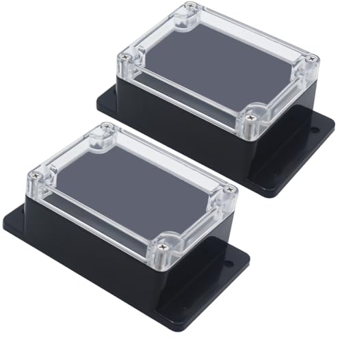 Junction Box, Zulkit Project Box IP65 Waterproof Outdoor Box ABS Plastic Electrical Boxes Electronic Enclosure with Fixed Ear 4.5 x 3.5 x 2.2 inch(115 x 90 x 55 mm)(Pack of 2) - size: 4.5" x 3.5" x 2.2"(Pack of 2)