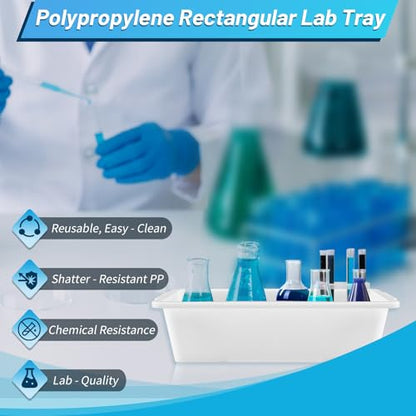 Remerry Plastic Containment Tray for Lab, 6 Pack, 15 L X 10.8 W X 4 H - size: 15 L x 10.8 W x 4 H