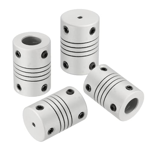 uxcell 4Pcs Flexible Couplings 2mm to 8mm Aluminum Alloy Joint Connector - size: 2mm to 8mm, style: D16 x L23mm