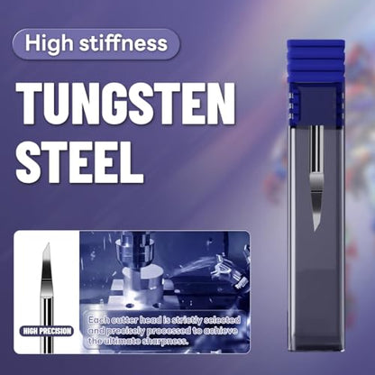 stedi Model Scriber Blades Tungsten Steel 0.1+0.125mm Replacement - style: 0.1mm+0.125mm