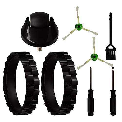 Tires for IROBOT ROOMBA Front Wheel Caster Replacement Parts Kit for ROOMBA i3 i3+ i4 i6 i6+ i7 i8 E5 E6 E7 j7 7550 3550 3150 5150 6198 7150 Side Brush with Tools
