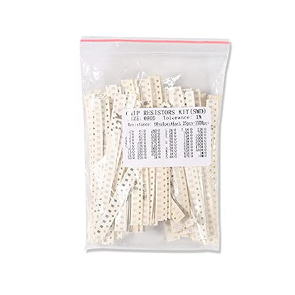 4500pcs 0603 0805 1206 SMD Resistor Kit 1% 0 ohm-10M ohm Chip Fixed Resistor Assortment Kit - style: 4500pcs Kits