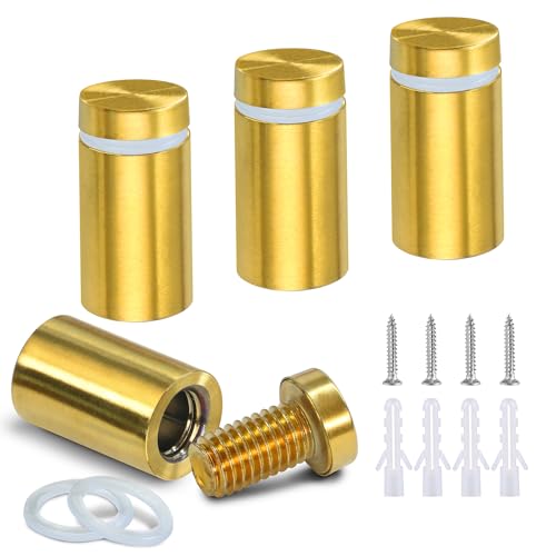 16 x 30mm (Dia. x L) Stainless Steel Standoff Screws - Gold - 4 Pieces - color: Gold, size: 16 x 30mm / 0.63" x 1.18"