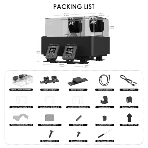 【EIBOS Official】3D Printer Filament Dryer Dyas, AMS Heater Upgrade for Bambu Lab AMS, Dry While Printing, 2 Independent Chambers, Auto-Venting, Power-Saving, Storage Box, for 4 Spools Nylon, PLA, PETG - size: 2 Chambers