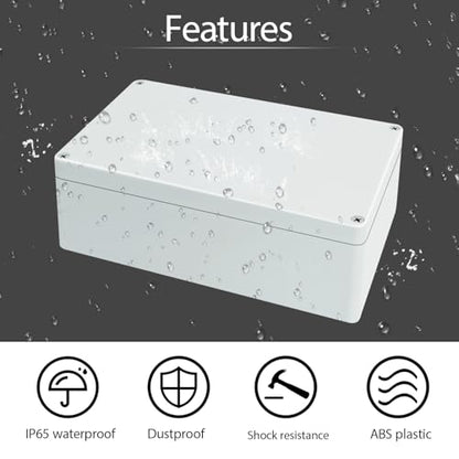 Junction Box Waterproof Plastic Project Box IP65 Plastic Project Box Electrical Box Enclosure Gray White 7.87"x 4.72"x 2.95"(200x120x75mm) - color: Gray White, size: 7.87" x 4.72" x 2.95"