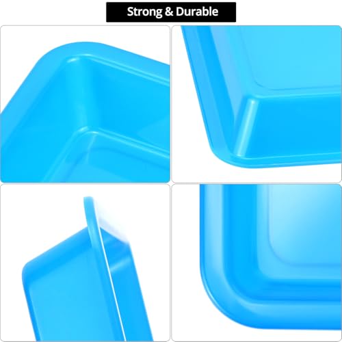 QWORK Activity Plastic Art Trays, 24 Pcs, 11 x 8.66 x 0.98 Inch Stackable Craft Tray, 4 Colors Avaliable