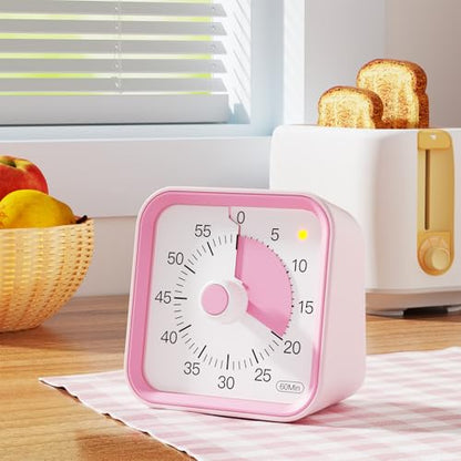 Visual Timer for Kids, Cute Timer with Pause Function, Pink - color: Pink