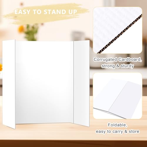 HAUTOCO 3 Pcs Small Trifold Poster Board 21 x 14 inches and 2 Pack 36'' x 48'' Trifold Poster Board Large Tri Fold Project Boards for Science Fairs, School Projects, Event Displays, Business