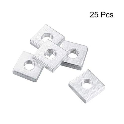 uxcell Square Nuts, M6x13mmx4mm Zinc-Plated Metric Coarse Thread Assortment Kit, 25 Pcs - size: M6x13mmx4mm