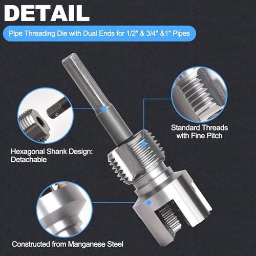 2PCS PVC Pipe Threader Kit, Dual-Function Tool for Plumbers & DIY - style: 2