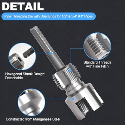 2PCS PVC Pipe Threader Kit, Dual-Function Tool for Plumbers & DIY - style: 2