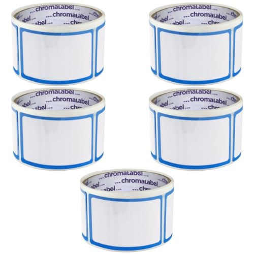 ChromaLabel 2" x 3" Dry Erase Labels w/Protective Flap,50/Roll Case of 5 - size: 2" x 3" Pack of 5, style: With Protective Flap