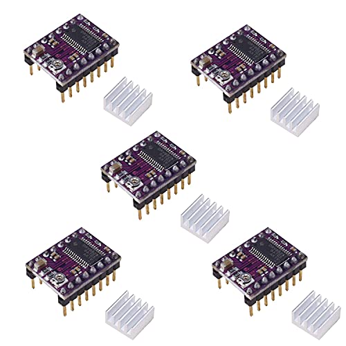 Teyleten Robot 3D Printer Parts DRV8825 Stepper Motor Driver Module with Heat Sink for Ramps 1.4 StepStick A4988 (5pcs)