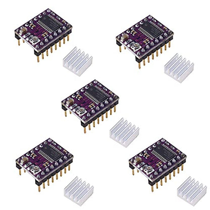 Teyleten Robot 3D Printer Parts DRV8825 Stepper Motor Driver Module with Heat Sink for Ramps 1.4 StepStick A4988 (5pcs)