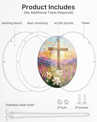 KaayeeWood Acrylic Suncatcher Puzzle, Garden of Holy Light-7.4 in - color: Garden of Holy Light, size: 7.4 in