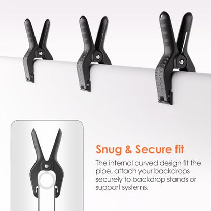 Spring Clamps Heavy Duty, 4.5in Backdrop Clips, 8 Pack- Black - color: Black, size: 4.5in