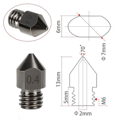 2 Pack Hardened Steel MK8 Nozzle with High Temperature Resistance Upgraded Tungsten All Metal Extruder ends Nozzle for Ender 3 / Ender 3 S1, Pro, CR-10 Series 1.75mm Filamen(MK8 hardened steel, 0.3mm) - style: 0.3mm