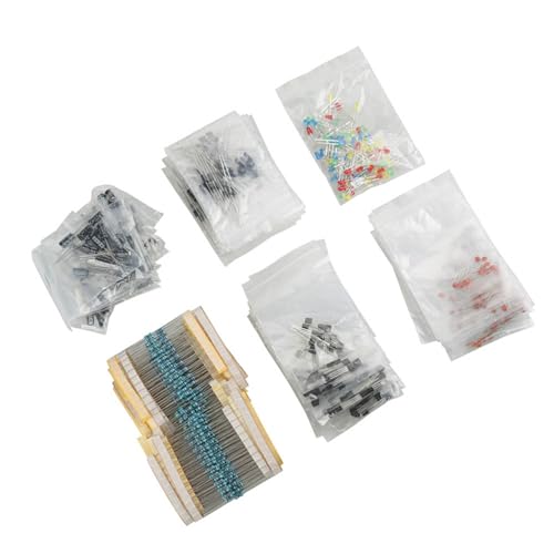 Generic Electronic Components Kit with 100 LEDs 600 Resistors 120 Electrolytic 300 Ceramic Capacitors 100 Diodes 170 Transistors Assortment Hobbyists Repair Shops