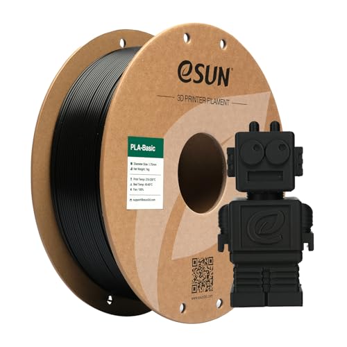eSUN PLA Basic Filament 1.75mm, 3D Printer Filament High Speed PLA for Fast Printing, 1KG Spool (2.2 LBS) 3D Printing Filament for High Speed 3D Printers, Black (Pack of 10) - color: Black, size: 10KG