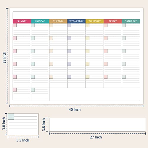 Large Dry Erase Calendar for Wall - Undated Dry Erase Calendar
