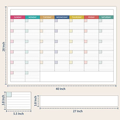 Large Dry Erase Calendar for Wall - Undated Dry Erase Calendar