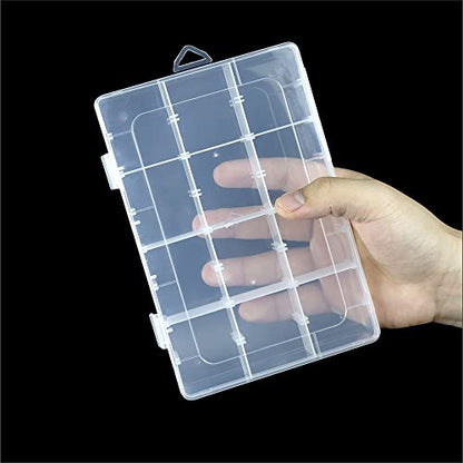 6 Pack Organizer Box with Parkical Adjustable Dividers, 12 Grids Plastic Storage Container for Jewelry, Craft DIY, Bead Organizer, Sewing, Dip Powder, Hair Accessories - size: 6 Pack 12 Compartment Organizer Box