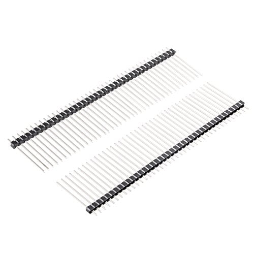 uxcell 30Pcs 2.54mm Pitch 40-Pin 28mm Length Single Row Straight Connector Pin Header Strip for Prototype Shield - size: 28mm