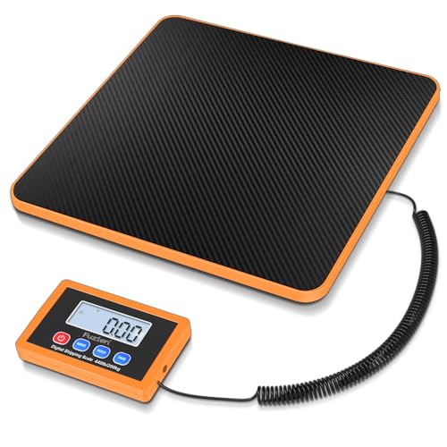 Fuzion Shipping Scale, 440LB x 10g Accurate Digital Postal Scale, Hold/Tare - color: Black&Orange