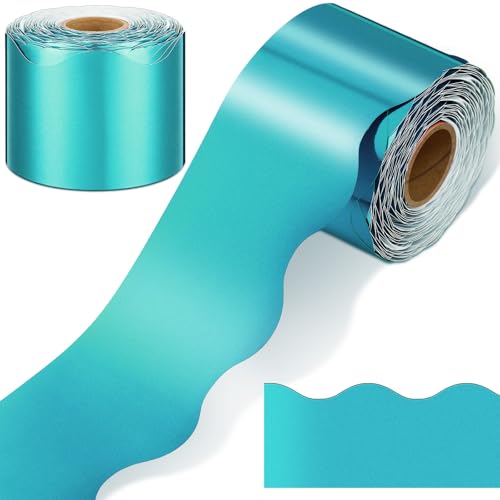 Ecally 65.6 Ft Scalloped Bulletin Board Borders Decor,Light Blue - color: Light Blue
