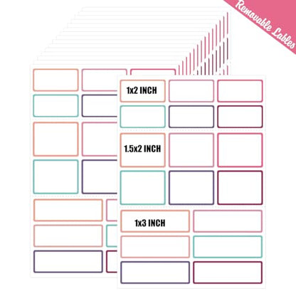 540Pcs Removable Labels, Colored Labels Stickers - color: Pastel