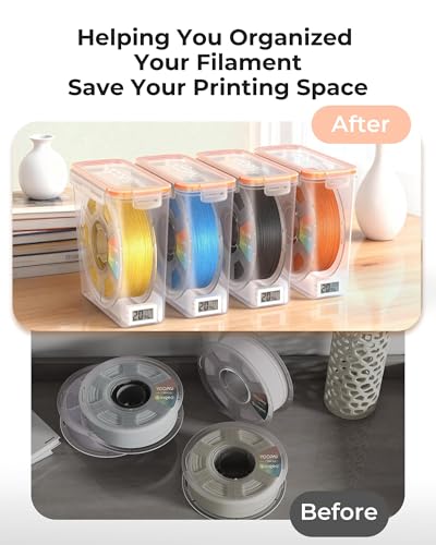 YOOPAI Pro Filament Storage Box with Temperature & Humidity Monitor, Airtight Filament Storage Container with Desiccant for 1KG 1.75mm PLA ABS PETG TPU, Single Spool 3D Printer Filament Storage Box(4)