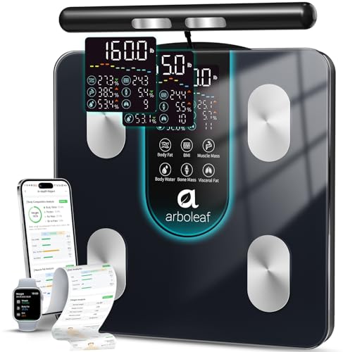 arboleaf Smart Scale for Body Weight, Dual-Frequency 8-Electrode BIA - color: Black