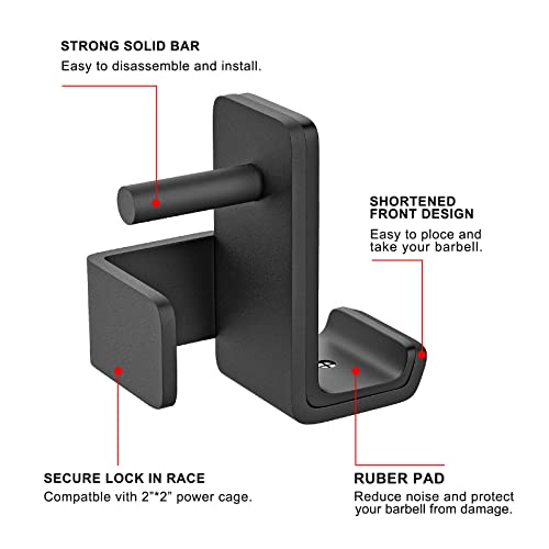 SELEWARE Heavy Duty J Hooks for Power Rack, 2" x 2" Tube, 5/8" Holes - color: For 5/8" Hole of 2x2 inch Rack
