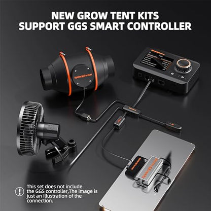 Spider Farmer 2x4 SF2000 200W Complete Grow Tent Kit with GGS Auto Control - size: 24"x47"x71"-GGS Auto Control