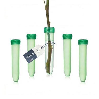 Royal Imports Floral Water Tubes with Caps – 3" Green Plastic Flower Vials - color: 3" Green-Standard 25 Pack