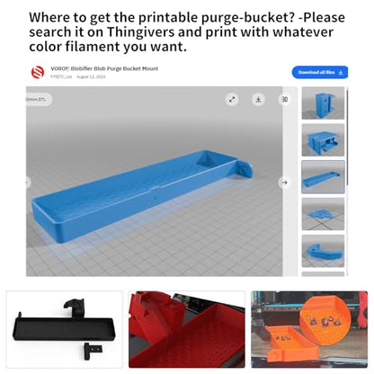 Voron2.4 Blobifier Servo Blob Purge Bucket Kit: FYSETC Upgrade Nozzle Filament Buildup Collector No Printed Parts with Silicone Brush Cleaning Tool for Extrusion Residual on Voron2.4 350 Extruder