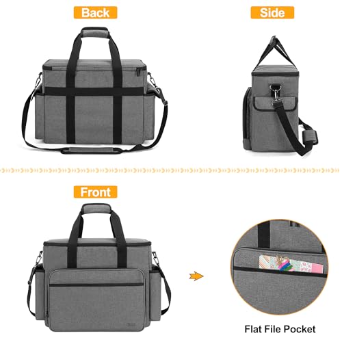 Trunab Scrapbook Bag with Laptop Sleeve & Pockets, Craft Organizer Tote - color: Grey