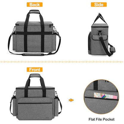 Trunab Scrapbook Bag with Laptop Sleeve & Pockets, Craft Organizer Tote - color: Grey