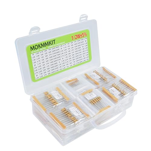 150 Values 1500 Pieces Resistor Kit 1 Ohm-10M Ohm 1/2W 5% - style: 1/2W 5% 1500 PCS