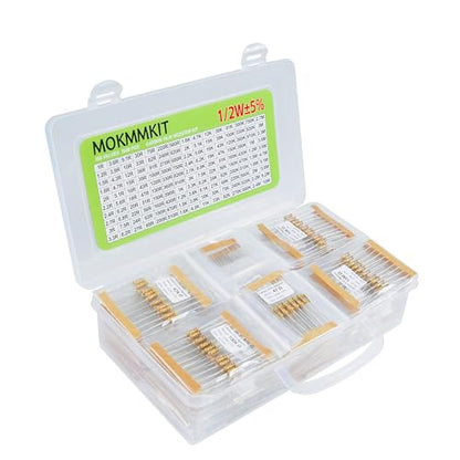 150 Values 1500 Pieces Resistor Kit 1 Ohm-10M Ohm 1/2W 5% - style: 1/2W 5% 1500 PCS