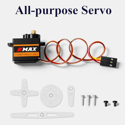 EMAX ES08MA II Micro Servo 12g, Metal Gear for RC & STEM Projects (4 Pcs) - color: 4 Pcs