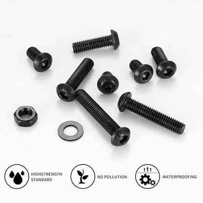 178 PCS M6 Screws Assortment Kit, Hex Button Head Screws with M6 Bolts Set - size: M6