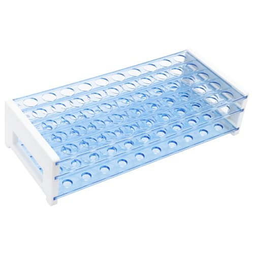 BorinGlass 50-Place Test Tube Rack for 16mm O.D. Tubes, Sturdy Plastic Lab Organizer - size: 16mm