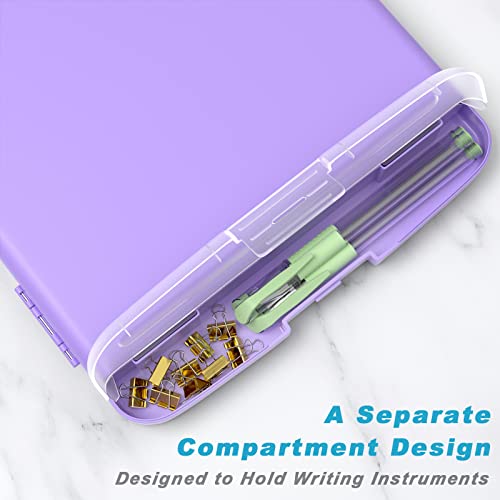 Rimilak Clipboard with Storage, 8.5 x 11'' High Capacity Clip Board, Purple - color: Purple