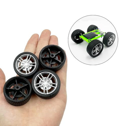 10PCS Toy Car Wheels 37mm Rubber Tire Wheels with Metal Shaft for RC Car Truck DIY Model Toy Wheel Replacement Accessories (2.5x37mm) - style: 2.5x37mm