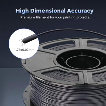 FLASHFORGE Carbon Fiber PETG Filament 1.75mm, Carbon Fiber PETG 3D Printer Filament, 1KG Spool Dimensional Accuracy +/- 0.02mm, Lightweight & Heat-Resistant & Moisture Free (Volcanic Rock Gray) - color: Grey, size: PETG CF