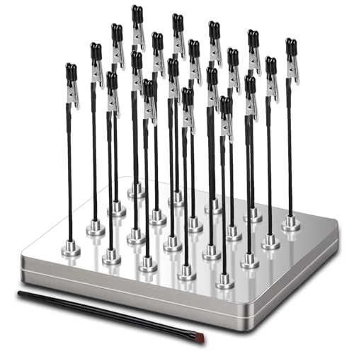 Magnetic Helping Hands, 20 Crocodile Clips, for Soldering & Model Painting - color: Silver, size: L